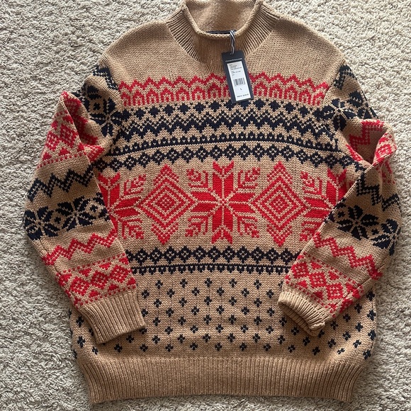 Vineyard Vines Chunky Roll Neck Snowflake Men's Sweater Sz L NWT